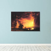 Albert Bierstadt's Sunset in de Yosemite-vallei Canvas Afdruk (Insitu (Houten vloer))