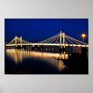 Albert Bridge 's Nachts West London Poster
