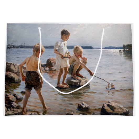 Albert Edelfelt - Boys spelen op de kust Groot Cadeauzakje (Voorkant)