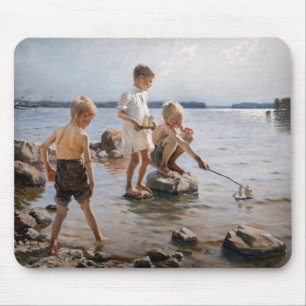 Albert Edelfelt - Boys spelen op de kust Muismat