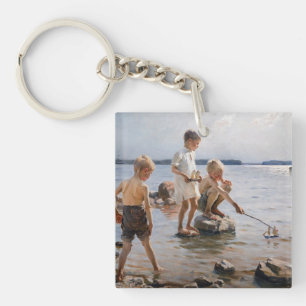 Albert Edelfelt - Boys spelen op de kust Sleutelhanger