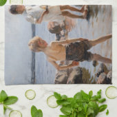 Albert Edelfelt - Boys spelen op de kust Theedoek (Gevouwen)