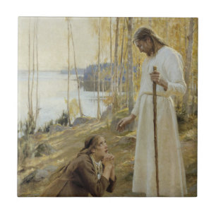 Albert Edelfelt - Christus en Maria Magdalena Tegeltje