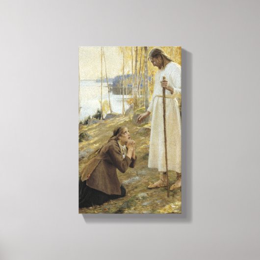 Albert Edelfelt - Christus en Mary Magdalene Canvas Afdruk (Voorkant)