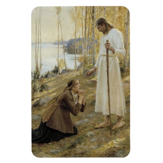 Albert Edelfelt - Christus en Mary Magdalene Magneet (Verticaal)
