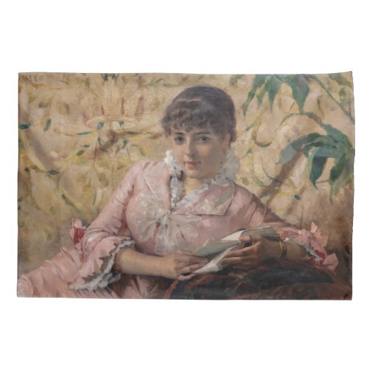 Albert Edelfelt - De leesparisienne Kussensloop (Achterkant)