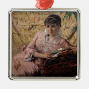 Albert Edelfelt - De leesparisienne Metalen Ornament