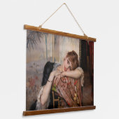 Albert Edelfelt - De Parisienne/Virginie Hangend Wandkleed (Gebogen)