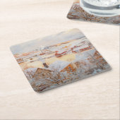 Albert Edelfelt - December - dag Vierkante Kartonnen Onderzetter (Schuin)