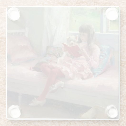 Albert Edelfelt - Goede vrienden Glazen Onderzetter (Achterkant)