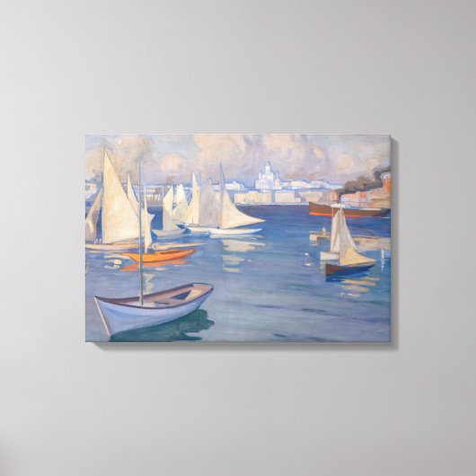 Albert Edelfelt - Harbour in Helsinki Canvas Afdruk (Voorkant)