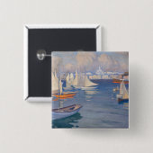 Albert Edelfelt - Harbour in Helsinki Vierkante Button 5,1 Cm (Voorkant /achterkant)