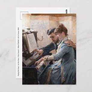 Albert Edelfelt - Het spelen van de Piano Briefkaart