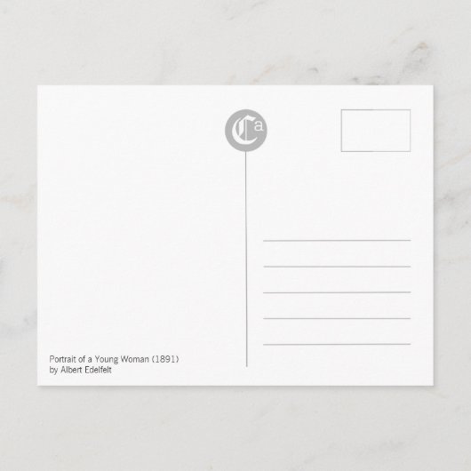 Albert Edelfelt Het zwarte Pet CC0269 Briefkaart (Achterkant)