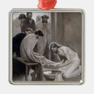 Albert Edelfelt - Jesus Washing Feet of Disciples Metalen Ornament