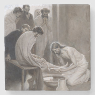 Albert Edelfelt - Jesus Washing Feet of Disciples Stenen Onderzetter