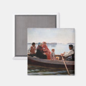 Albert Edelfelt - Naar het kerstfeest Magneet (Voorkant / Achterkant)