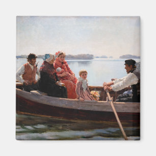 Albert Edelfelt - Naar het kerstfeest Magneet