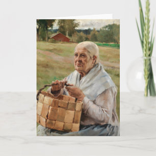 Albert Edelfelt - Oude vrouw met een plint mandje Kaart