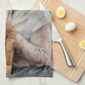 Albert Edelfelt - Oude vrouw met een plint mandje Theedoek (Quarter Fold)