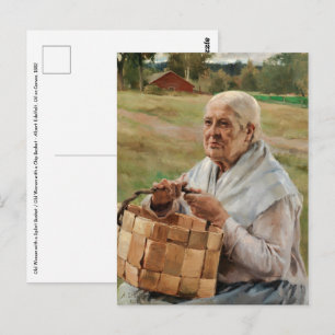 Albert Edelfelt - Oude vrouw met een splintmand Briefkaart