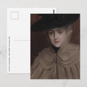 Albert Edelfelt - Portret van een jonge vrouw Briefkaart