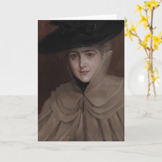 Albert Edelfelt - Portret van een jonge vrouw Kaart (Gele Bloem)