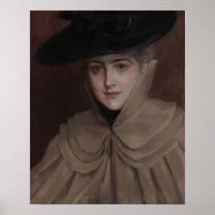 Albert Edelfelt - Portret van een jonge vrouw Poster