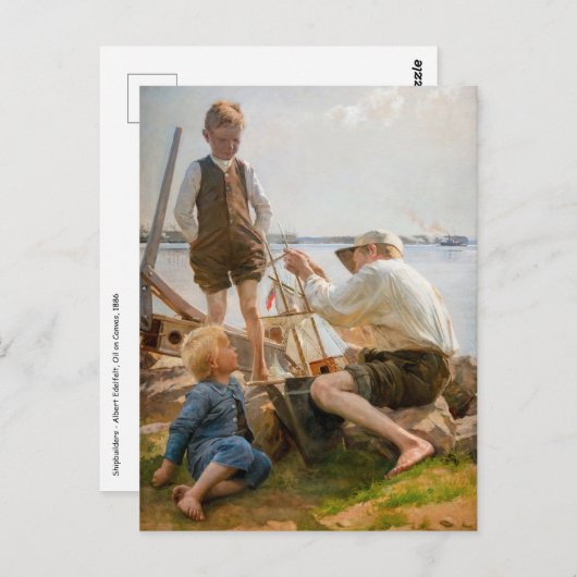 Albert Edelfelt - Scheepsbouwers Briefkaart (Voorkant / Achterkant)