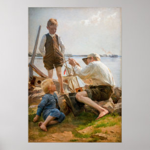 Albert Edelfelt - Scheepsbouwers Poster