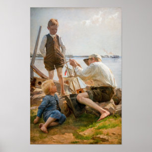 Albert Edelfelt - Scheepsbouwers Poster