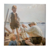 Albert Edelfelt - Scheepsbouwers Tegeltje (Voorkant)