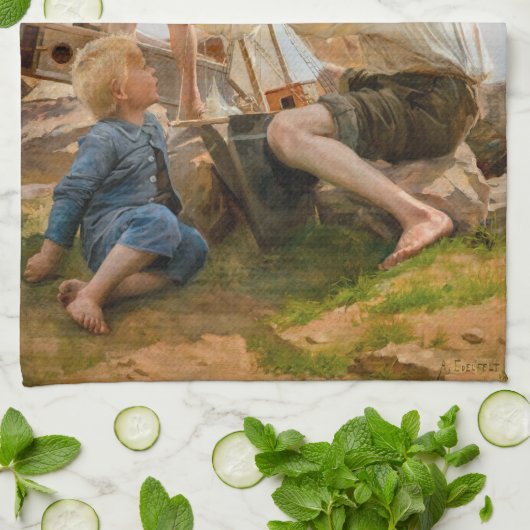 Albert Edelfelt - Scheepsbouwers Theedoek (Gevouwen)