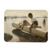 Albert Edelfelt - Twee jongens op een log Magneet (Horizontaal)