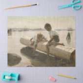Albert Edelfelt - Twee jongens op een log Tissuepapier (Craft)