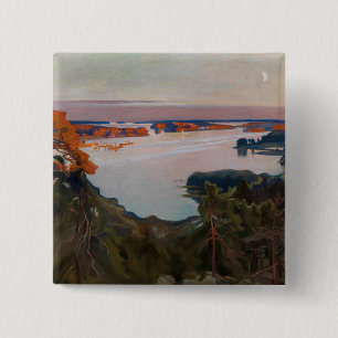 Albert Edelfelt - Uitzicht over Haikko Vierkante Button 5,1 Cm
