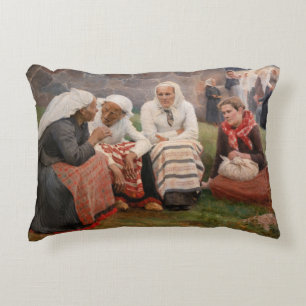 Albert Edelfelt - Vrouwen buiten de kerk Accent Kussen