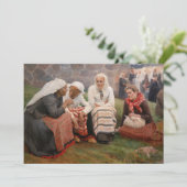 Albert Edelfelt - Vrouwen buiten de kerk Bedankkaart (Staand voorkant)