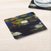 Albert Edelfelt - Water Lilies, Studie Vierkante Kartonnen Onderzetter (Schuin)