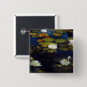 Albert Edelfelt - Waterlelies, studie Vierkante Button 5,1 Cm (Voorkant /achterkant)