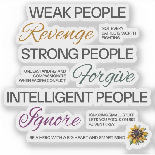 Albert Einstein Motivational Quote Typography Sticker (Voorkant)