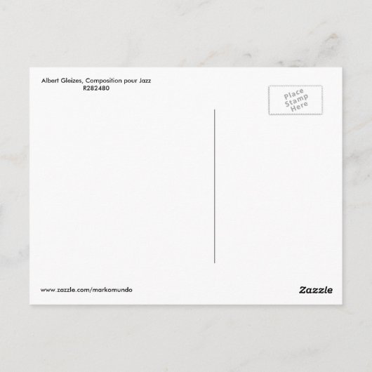 Albert Gleizes, Composition pour Jazz Art Briefkaart (Achterkant)