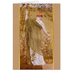 Albert Moore Garden Woman verzamelt een blokkaart
