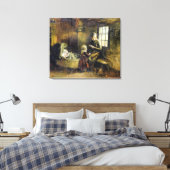 Albert Neuhuys bij de slede Canvas Afdruk (Insitu (Slaapkamer))