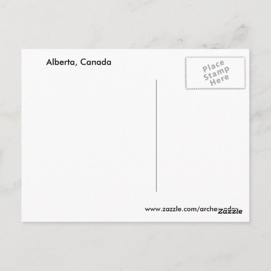 Alberta, Canada Briefkaart (Achterkant)