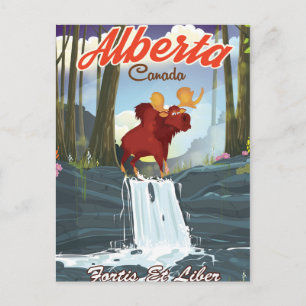 Alberta Canada cartoons reisposter Briefkaart