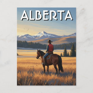 Alberta Canada Paardrijden Briefkaart