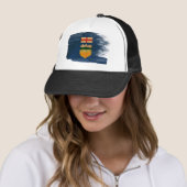 Alberta Flag Trucker Hat Pet (In situ)