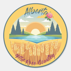 Alberta: Land van het Wilde Roos Ronde Sticker