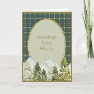 Alberta Original Provincial Tartan Holiday Card Feestdagen Kaart